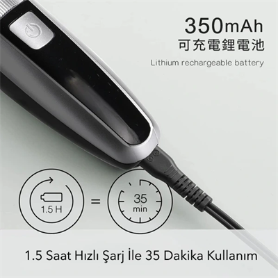 Şarjlı Ayarlanabilir Başlıklı Saç Sakal Traş Makinesi