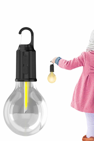 Şarjlı Aydınlatma Ampul Tasarımlı Ambians Işık Askılı Kamp Lambası