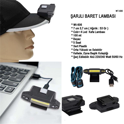 Şarjlı Baret Lambası Wt-606
