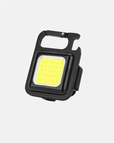 Şarjlı COB LED Anahtarlık Fener – 4 Modlu, Manyetik ve Katlanabilir Standlı