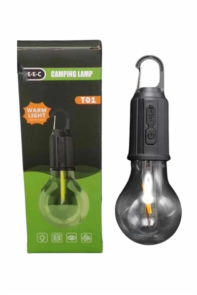 Şarjlı Dekoratif Kamp Lambası Askılı Ampul Led Işık Type-C Girişli