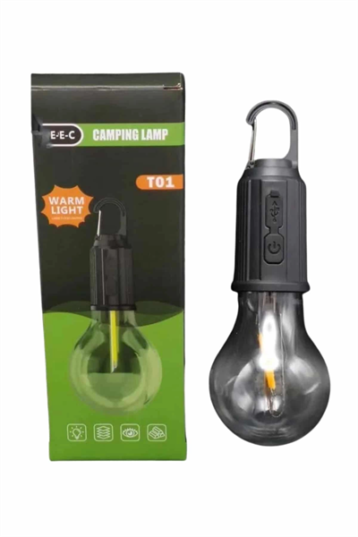 Şarjlı Dekoratif Kamp Lambası Askılı Ampul Led Işık Type-C Girişli