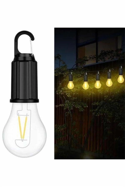 Şarjlı Dekoratif Kamp Lambası Askılı Ampul Led Işık Type-C Girişli