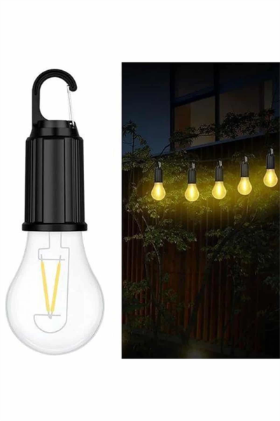 Şarjlı Dekoratif Kamp Lambası Askılı Ampul Led Işık Type-C Girişli