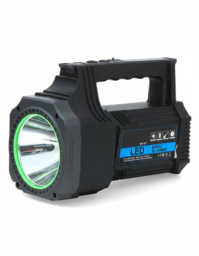 Şarjlı Dev Boy El Feneri 25w Süper Parlak Led El Lambası Kamp, Av Ve Güvenlik İçin İdeal