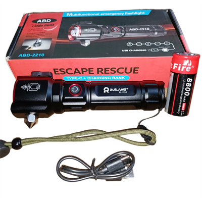 Şarjlı El Feneri  Yüksek Güçlü Led Işık Usb İle Şarj Escape Rescue Bx40