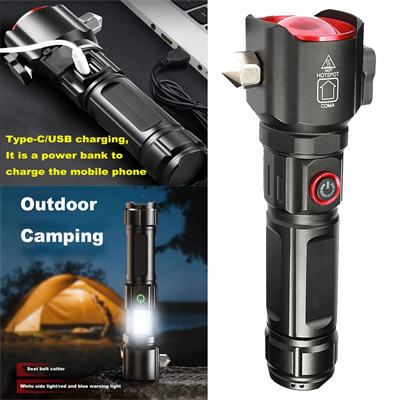 Şarjlı El Feneri  Yüksek Güçlü Led Işık Usb İle Şarj Escape Rescue Bx40