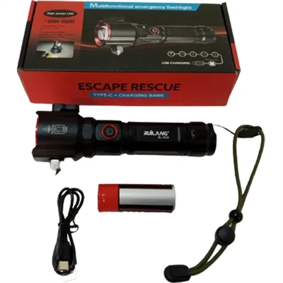 Şarjlı El Feneri  Yüksek Güçlü Led Işık Usb İle Şarj Escape Rescue Bx40