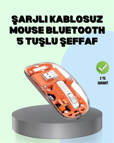 Şarjlı Ergonomik Fare – 1600 DPI, Sessiz Tıklama Özellikli