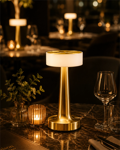 Şarjlı Gold Mantar Masa Lambası Dimmer Ayarlı Kablosuz LED Lamba