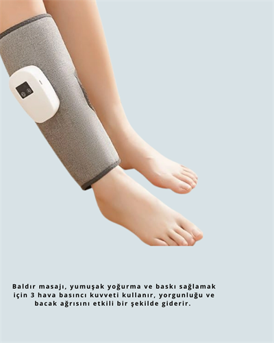 Şarjlı Isıtmalı Baldır Masaj Aleti – 3 Hava Basınçlı, Titreşimli ve Akıllı Zamanlayıcılı