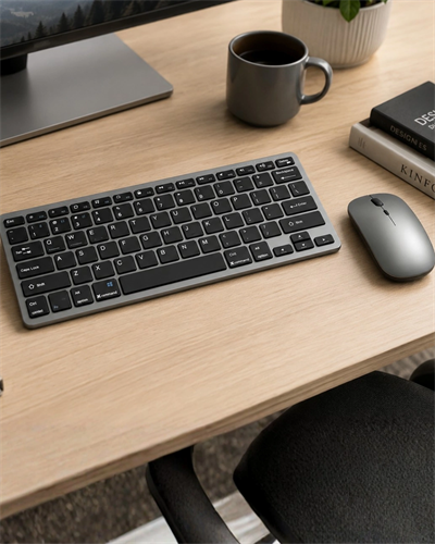 Şarjlı Kablosuz Klavye ve Mouse Seti Kompakt Taşınabilir Tasarım