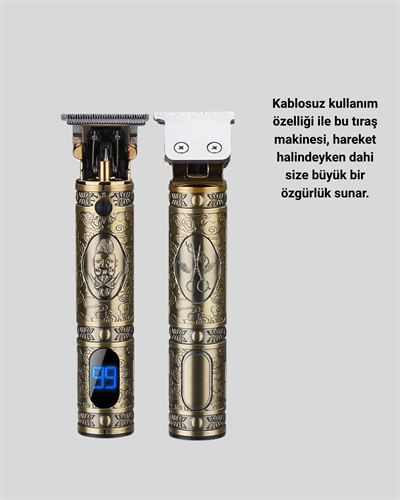Şarjlı Kablosuz Tıraş Makinesi – 1800 mAh Batarya, Uzun Pil Ömrü, Profesyonel Sessiz Motor