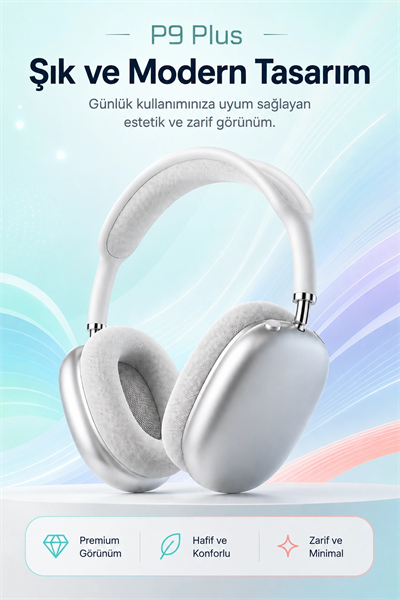 Şarjlı Kulak Üstü Stereo Kulaklık Bluetooth Uyumlu Müzik Ve Görüşme Destekli