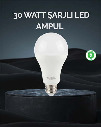 Şarjlı LED Ampul 30 Watt Soğuk Beyaz