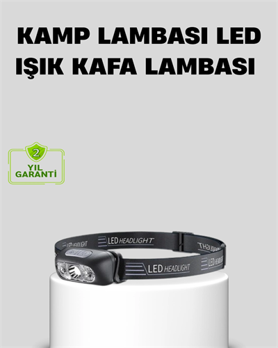 Şarjlı LED Kafa Feneri | 4 Modlu Akıllı Sensörlü Far | Su Geçirmez IPX5 Kamp ve Balıkçı Lambası