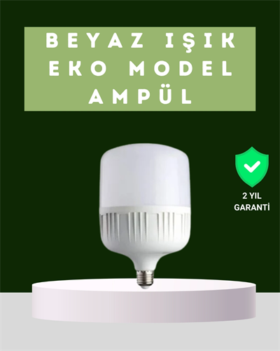 Şarjlı LED Torch Ampul 30 Watt Beyaz Işık Enerji Tasarruflu