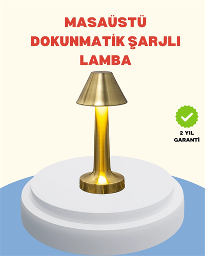 Şarjlı Masa Lambası 3 Işık Modu Kademesiz Karartma Metal Gövde