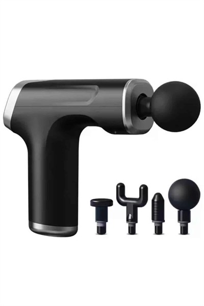 Şarjlı Masaj Tabancası 4 Başlıklı Mini Masaj Tabancası ve Masaj Aleti