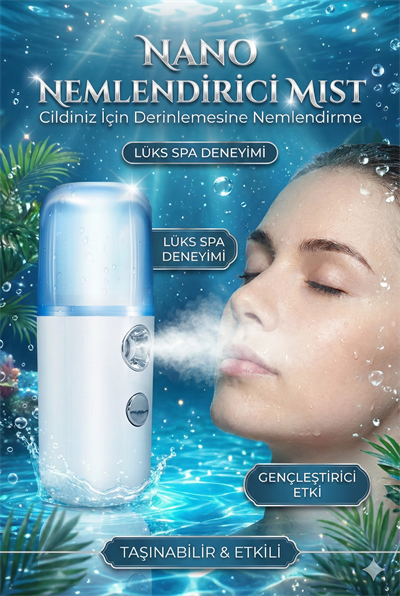 Şarjlı Mini Yüz Nemlendirici Dezenfektan Cihazı Mist Sprayer