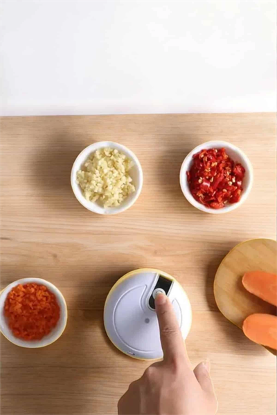 Şarjlı Portatif Doğrayıcı Mini Pratik Rondo El Doğrayıcı Üç Bıçaklı Çelik Bıçaklı