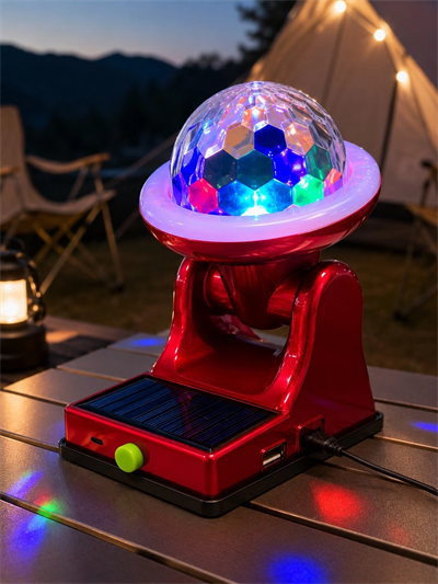 Şarjlı RGB Projektör Lamba Güneş Enerjili Çok Fonksiyonlu Disco Işık Lambası