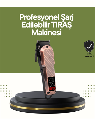 Şarjlı Saç Kesme Makinesi – 4 Kademeli Ayar, LCD Ekran ve Hızlı Şarj Desteği