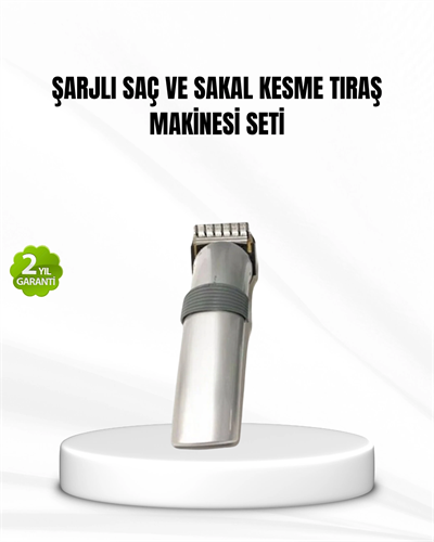 Şarjlı Saç ve Sakal Kesme Makinesi – Paslanmaz Çelik Bıçak, Ayarlanabilir Başlık