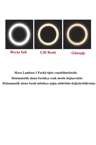 Şarjlı Sarı Ve Beyaz Renk Masa Lambasi Wt-005