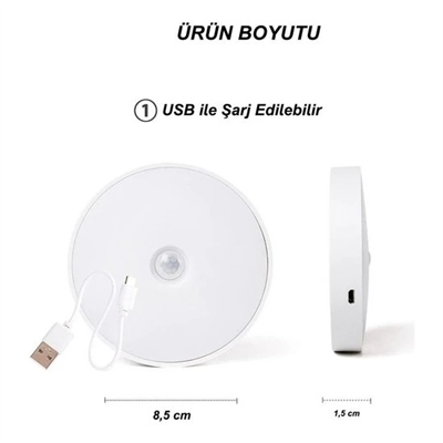 Şarjlı Sensörlü Gece Led Lambası Egonex