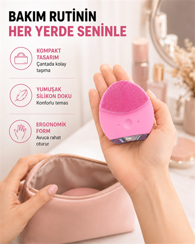 Şarjlı Su Geçirmez Yüz Temizleme ve Masaj Aleti – 3 Fonksiyonlu Yeni Nesil