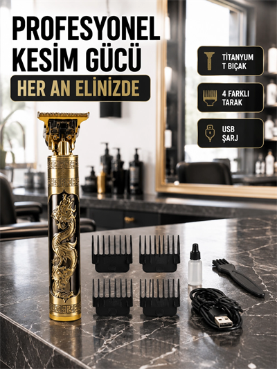 Şarjlı Titanyum Bıçaklı Saç Kesme Makinesi Yeni Nesil