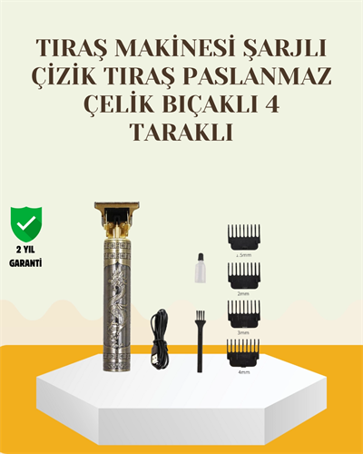 Şarjlı Titanyum Bıçaklı Saç ve Sakal Kesme Makinesi