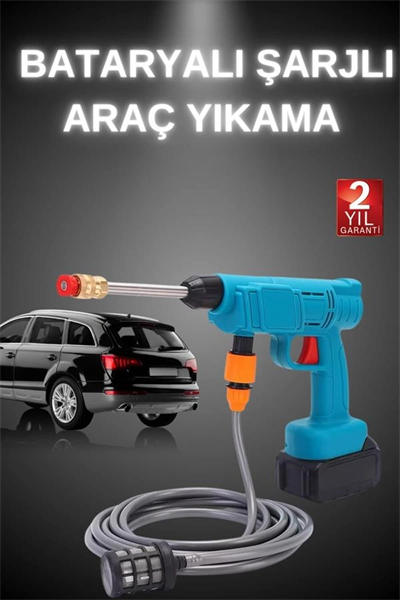 Şarjlı Ve Yüksek Basınçlı Oto Yıkama Makinesi Ve Sulama Tabancası Bahçe Yıkama Makinesi