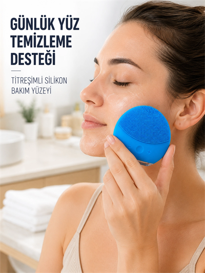 Şarjlı Yüz Temizleme Cihazı Yumuşak Silikon Titreşimli Cilt Bakım Fırçası