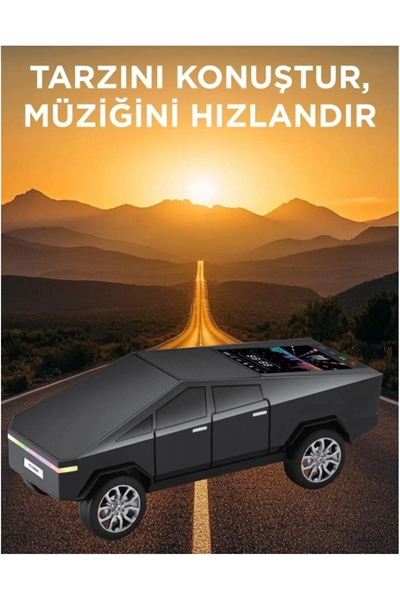 Şarjlı araba tasarımlı siyah Bluetooth hoparlör 15W FM radyo SD kart USB destekli
