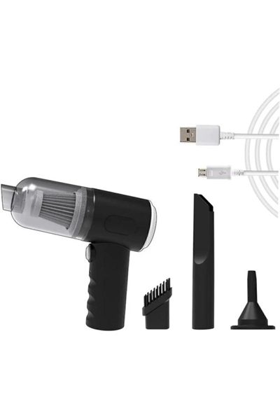 Şarjlı araç içi süpürge siyah 0-250 watt 81-90 dba 2 yıl garantili 1-2 saat kullanım