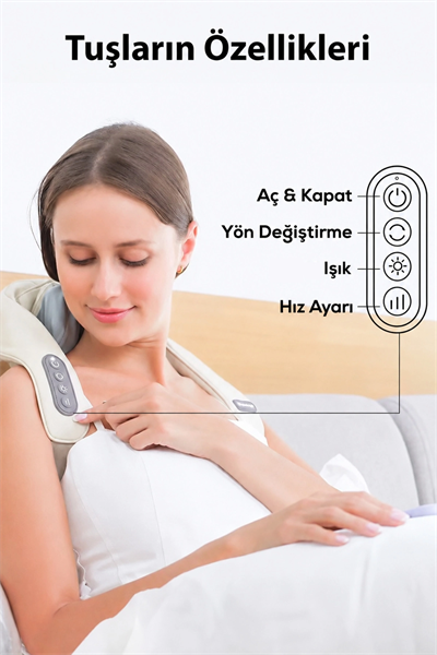 Şarjlı ovmalı masaj aleti boyun sırt ve bacak için insan eli hissi veren cihaz - Süpermarket