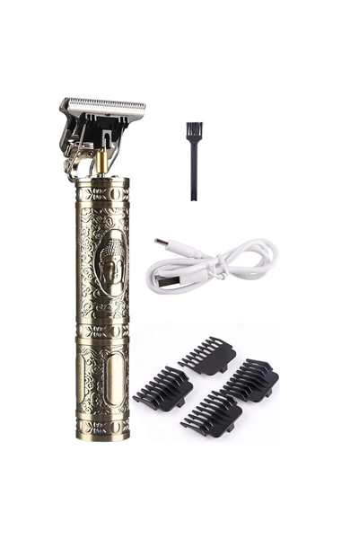 Şarjlı sakal tıraş makinesi kuru kullanım altın renk 1-3 başlık 2 yıl garantili - 220 - 240 V Voltaj