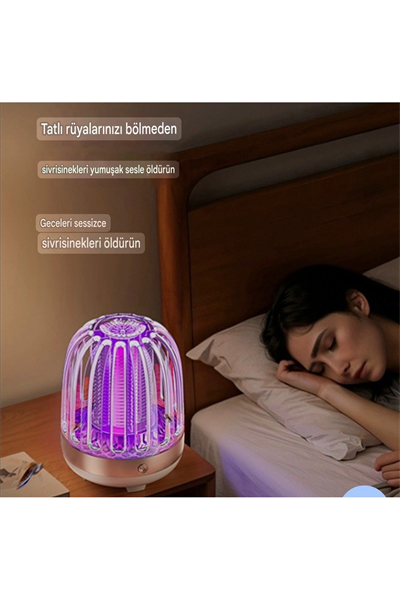 Şarjlı uv ışıklı elektrikli sivrisinek öldürücü lamba makine 15cm tehlikeli değil
