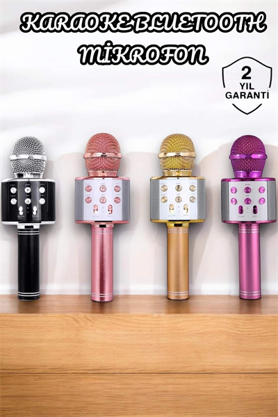 Şarjlı ve Uzun Pil Ömürlü Karaoke Mikrofon USB Bellek Destekli, Profesyonel Ses