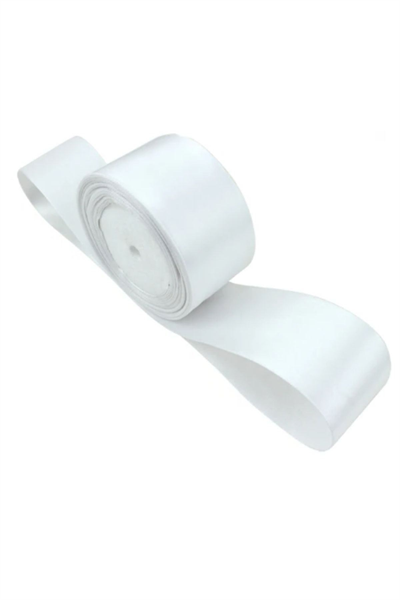 Saten Kurdele 6 Cm Beyaz 2 Metre