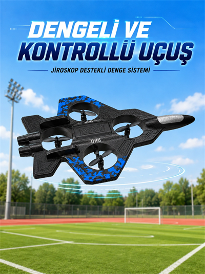 Savaş Uçağı Tasarımlı Drone 2.4G Uzaktan Kumandalı 360° Takla Jiroskop Tek Tuş Kalkış İniş