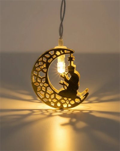 Secde Eden Adam Figürlü Ay Tasarımlı Ramazan LED Işık