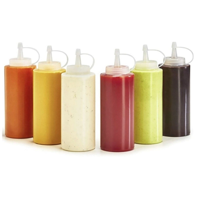 Şeffaf Kapaklı Sızdırmaz Yağlık Sosluk Şişesi Plastik Yağdanlık 400 Ml. Ap-9028 Bx40