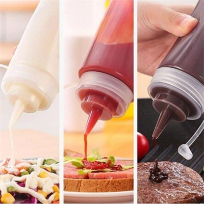 Şeffaf Kapaklı Sızdırmaz Yağlık Sosluk Şişesi Plastik Yağdanlık 400 Ml. Ap-9028 Bx40