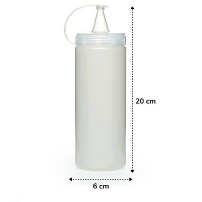 Şeffaf Kapaklı Sızdırmaz Yağlık Sosluk Şişesi Plastik Yağdanlık 400 ml. AP-9028 (3936)