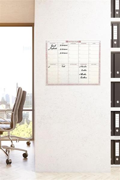 Şeffaf Kendiliğinden Yapışkanlı Kalemli Haftalık Planlayıcı 40cm-50cm (3936)