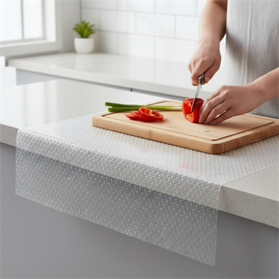 Şeffaf PVC Kaydırmaz Raflık Dolap İçi Çekmece Örtüsü 45x300 cm