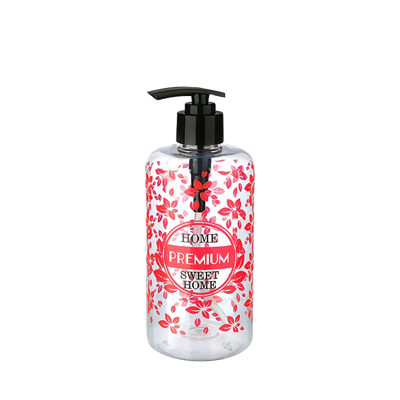Şeffaf Sıvı Sabunluk Yuvarlak Plastik Pompalı 500 Ml